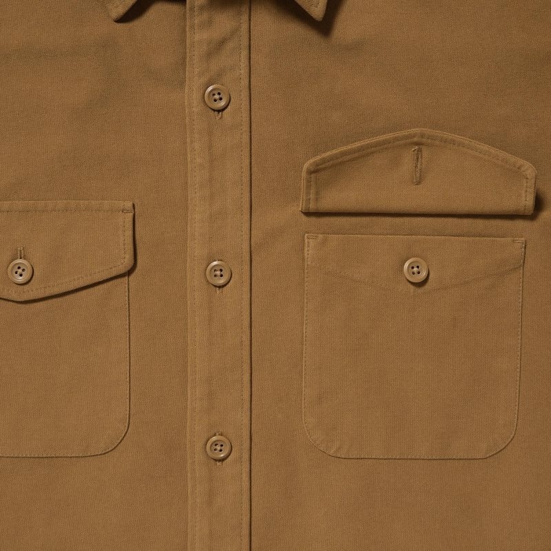 Brown Uniqlo Jersey Utility Long-sleeve Overshirt Men Shirts | 158235