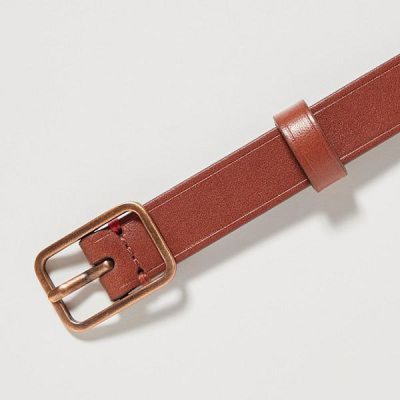 Brown Uniqlo Narrow Women Belts | 3515546