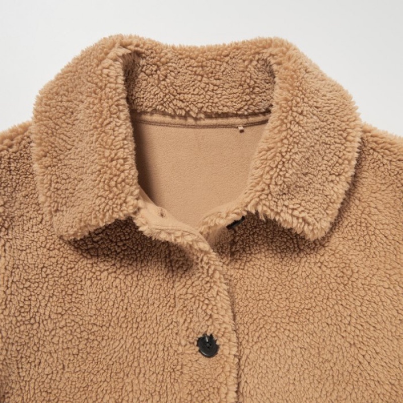 Brown Uniqlo Pile-Lined Fleece Women Jackets | 3146031