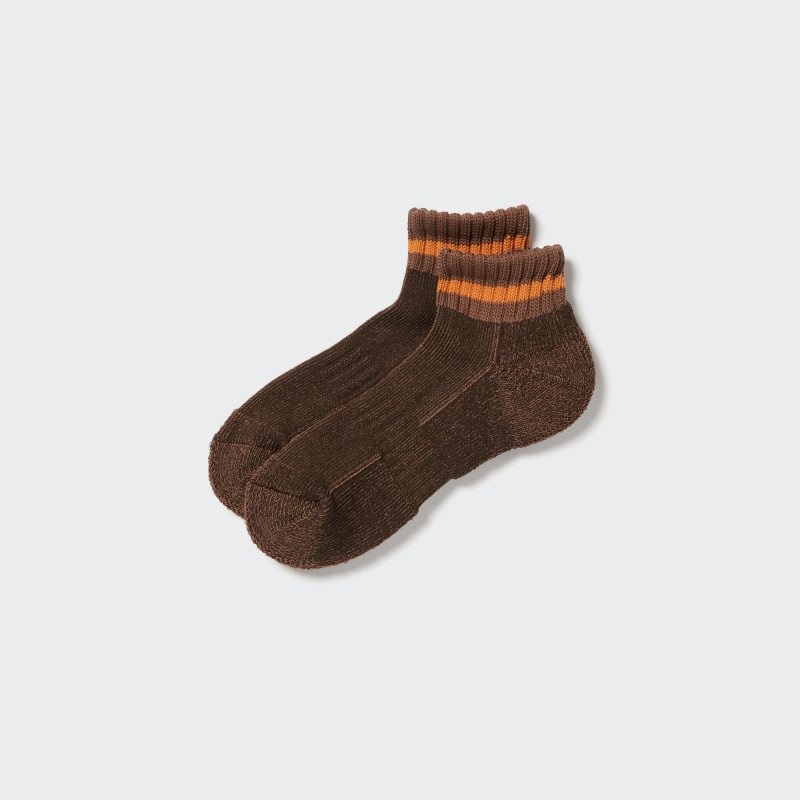 Brown Uniqlo Soft Pile Short Men Socks | 7997225