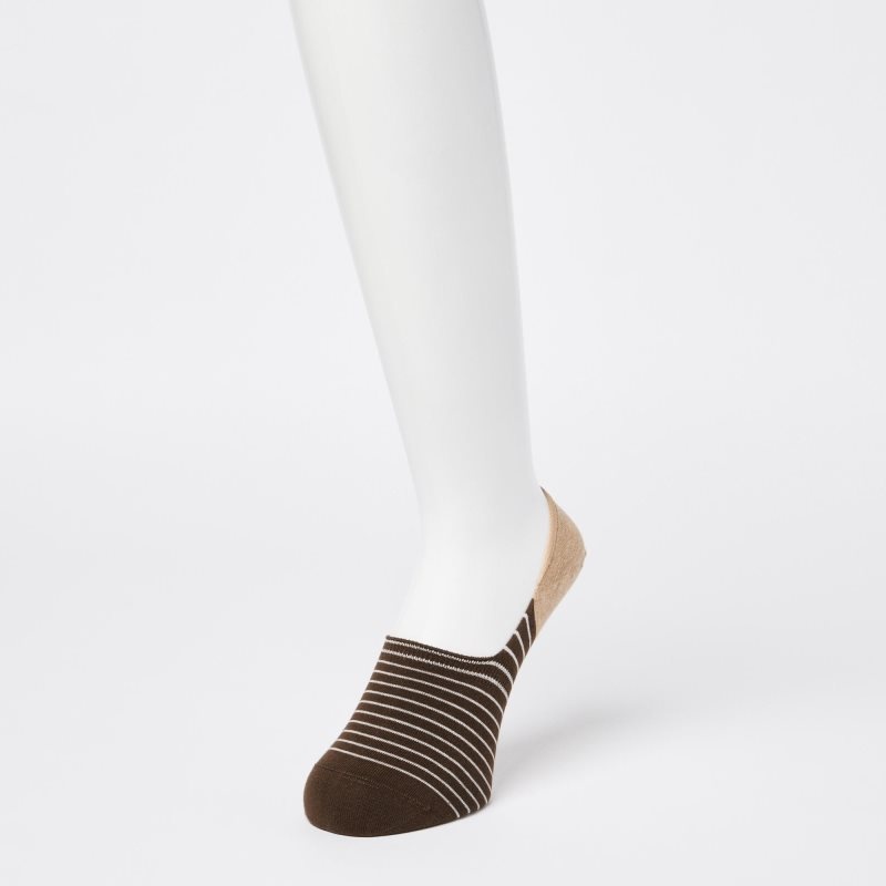 Brown Uniqlo Striped Low Cut Men Socks | 4629133