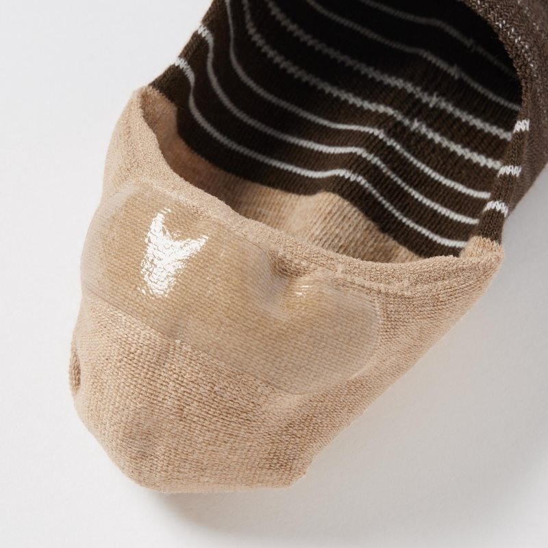 Brown Uniqlo Striped Low Cut Men Socks | 4629133
