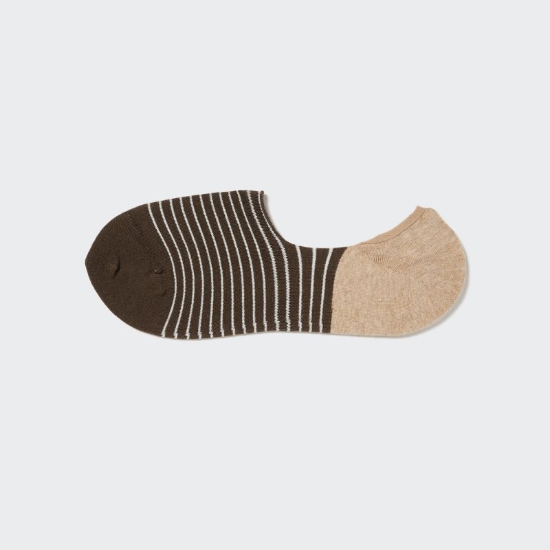 Brown Uniqlo Striped Low Cut Men Socks | 4629133