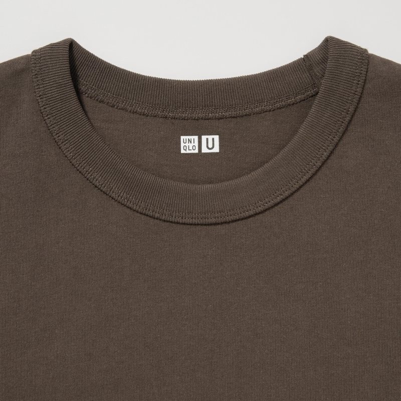 Brown Uniqlo U Crew Neck Short-sleeve Men T Shirts | 5974341