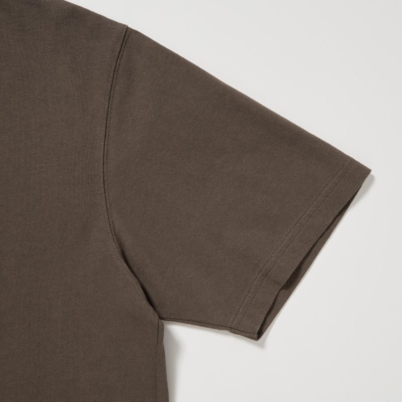 Brown Uniqlo U Crew Neck Short-sleeve Men T Shirts | 5974341