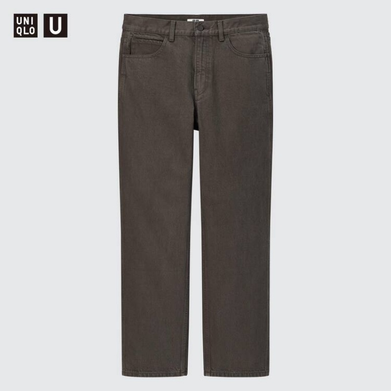 Brown Uniqlo U Regular Fit Men Jeans | 9387553