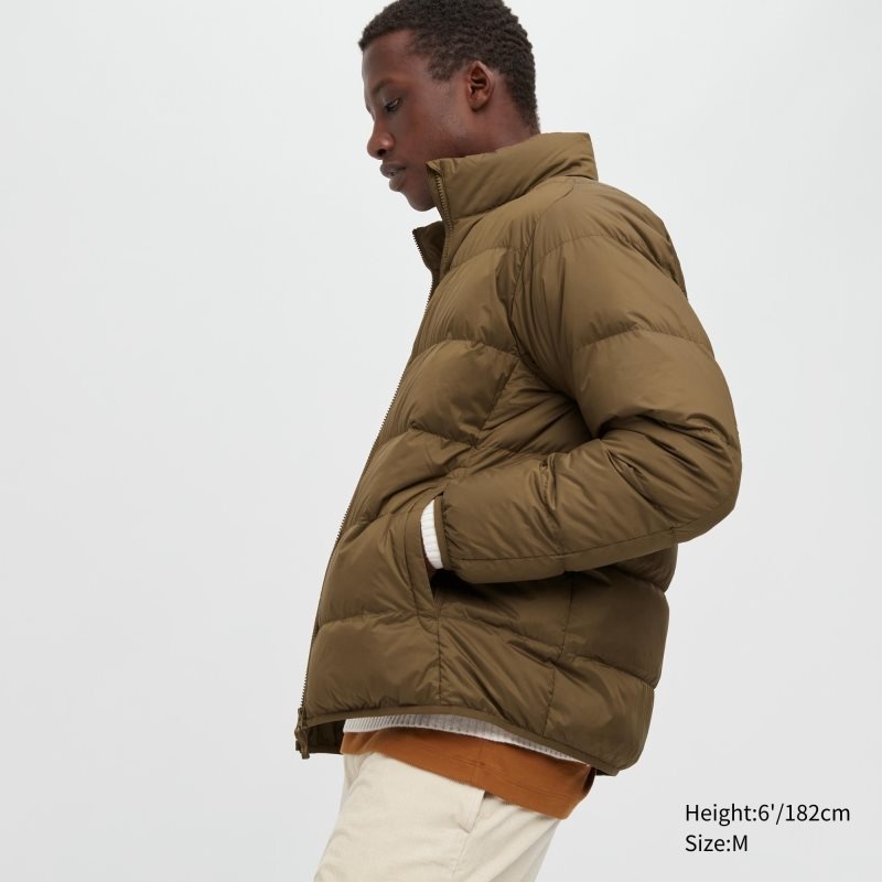Brown Uniqlo Ultra Light Down 3d Cut Wide Quilt Men Jackets | 3524119