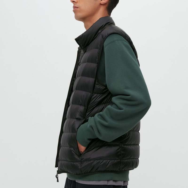 Brown Uniqlo Ultra Light Down Narrow Quilt Men Vest | 1181827