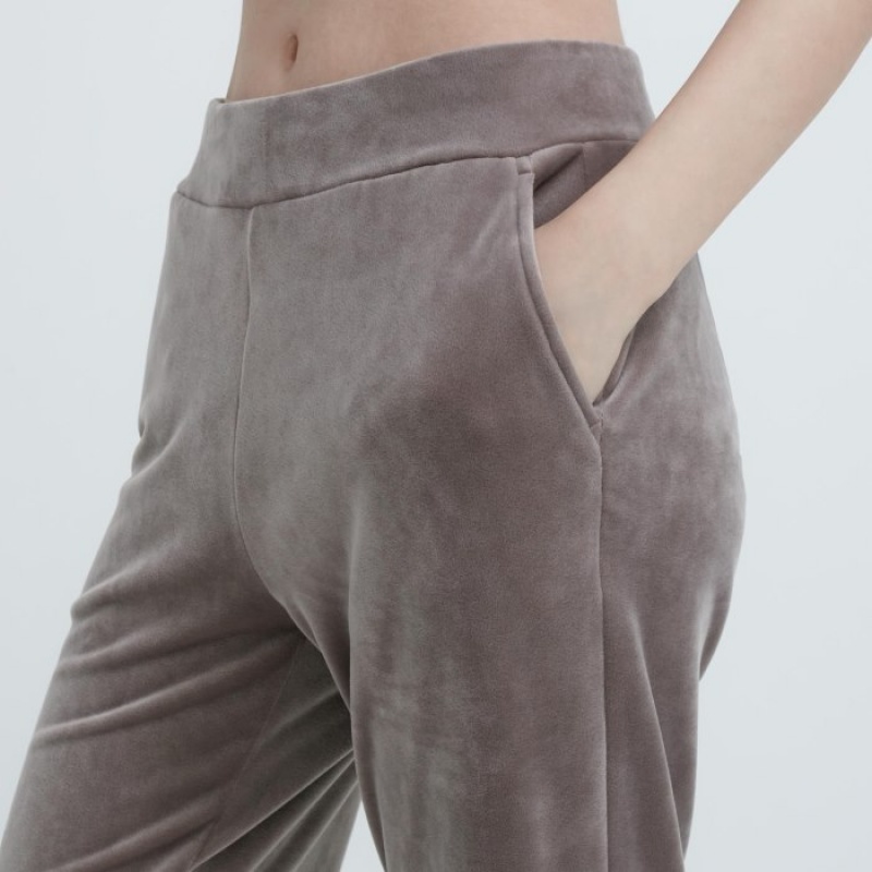 Brown Uniqlo Ultra Stretch Smooth Lounge Women Pants | 9850889