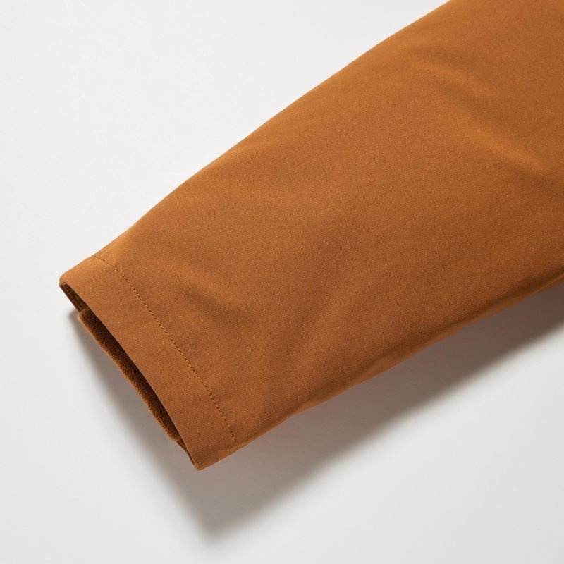 Brown Uniqlo Ultra Warm Hybrid Down Men Coats | 3844206