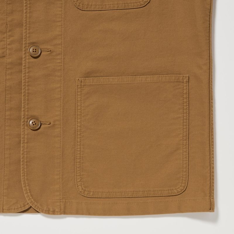 Brown Uniqlo Utility Men Jackets | 3145503