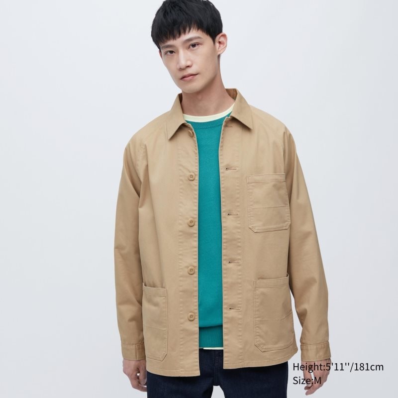 Brown Uniqlo Utility Men Jackets | 8034074