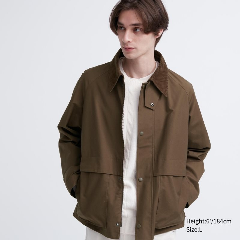 Brown Uniqlo Utility Short Men Jackets | 959053