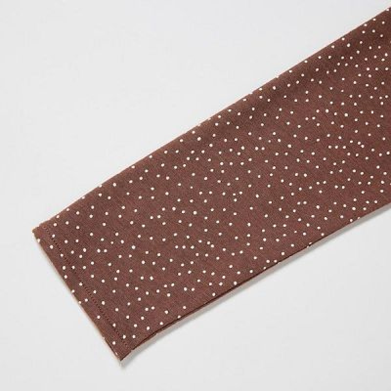 Brown Uniqlo Wrap Long-Sleeve Women Dress | 9415525
