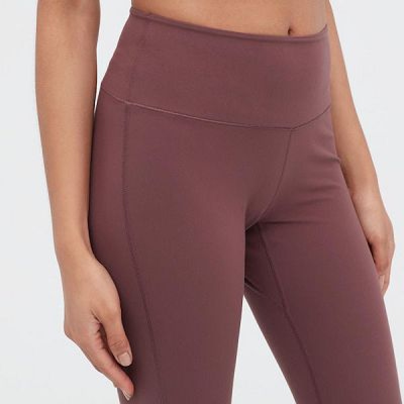 Burgundy Uniqlo AIRism Soft Flare Women Pants | 9186267