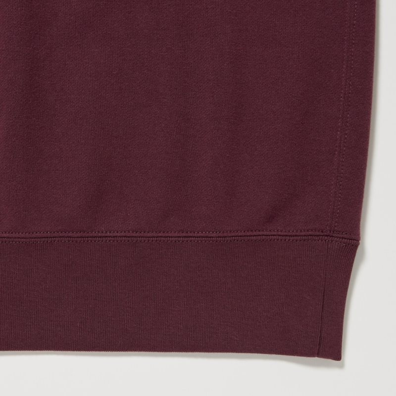 Burgundy Uniqlo Side-stripe Men Sweatshirts | 7744161