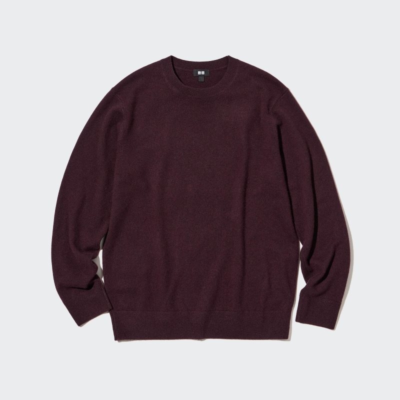 Chocolate Uniqlo Cashmere Crew Neck Long-sleeve Men Sweaters | 6700574