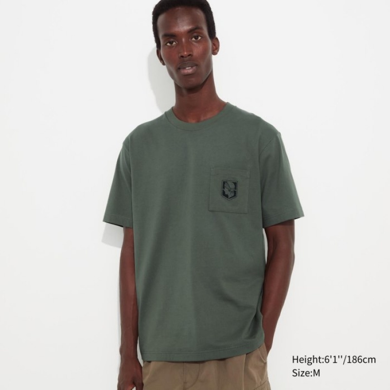 Green Uniqlo Attack on Titan UT Short-Sleeve Women T Shirts | 8976125