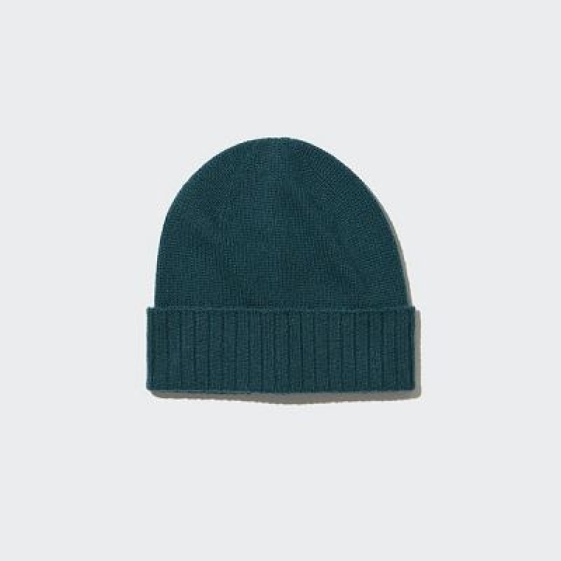 Green Uniqlo Cashmere Knitted Women Beanie | 4311679
