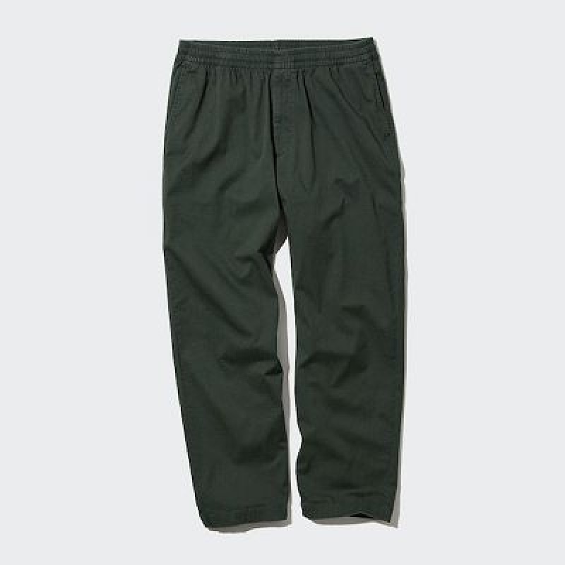 Green Uniqlo Cotton Relaxed Ankle Women Pants | 7632599