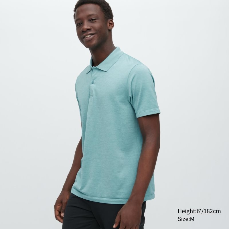Green Uniqlo Dry-ex Men Polo Shirts | 5679399