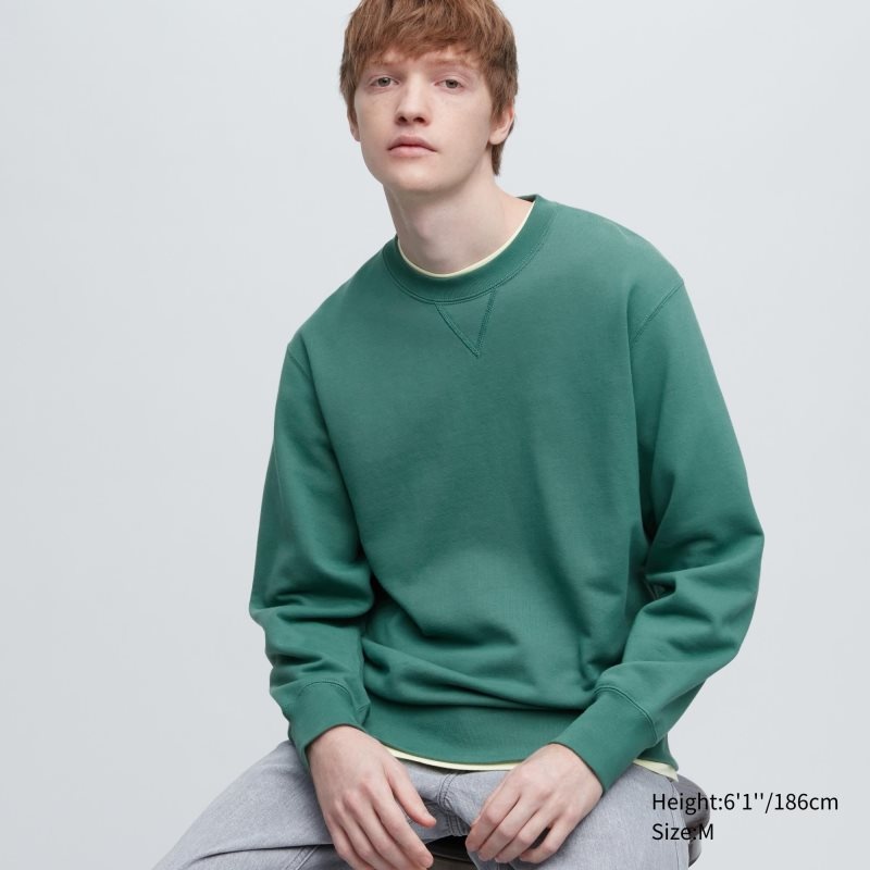 Green Uniqlo Elegant Men Sweatshirts | 1291602