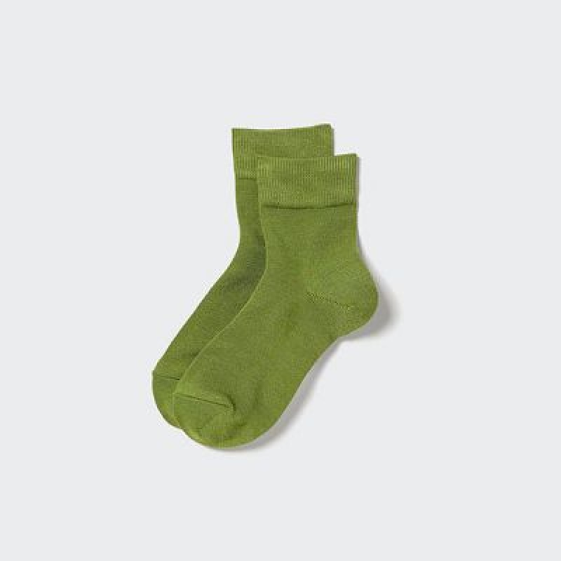Green Uniqlo HEATTECH Crew Relax Women Socks | 7720005