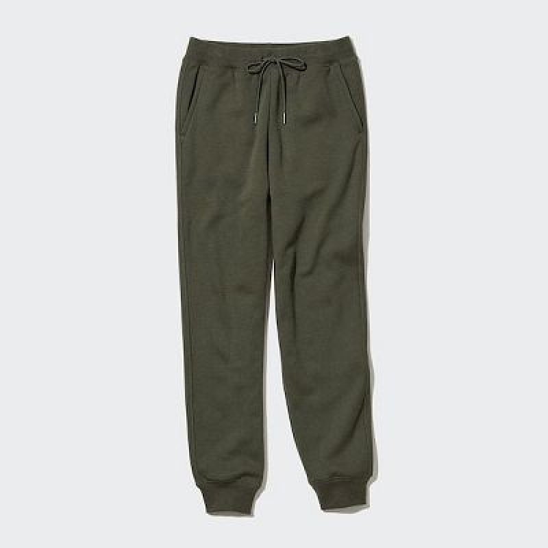 Green Uniqlo HEATTECH Pile Lined Sweat Women Pants | 3034629