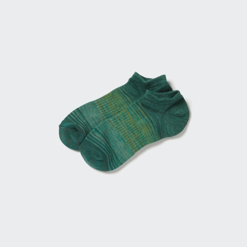 Green Uniqlo Melange Short Men Socks | 5940552