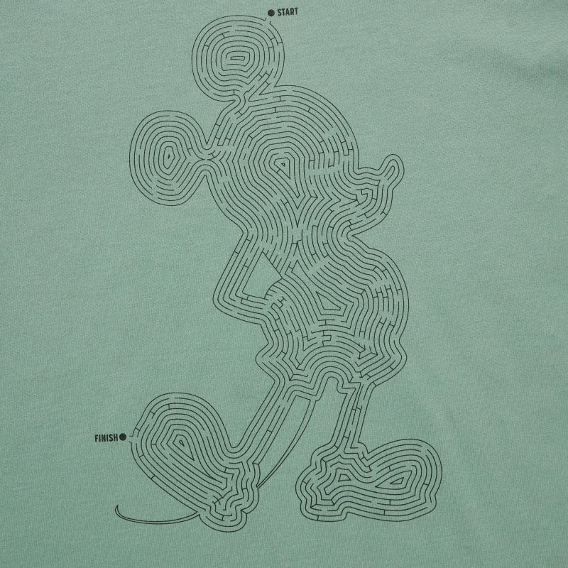Green Uniqlo Mickey Stands Ut Short Sleeve Graphic Men T Shirts | 8757576