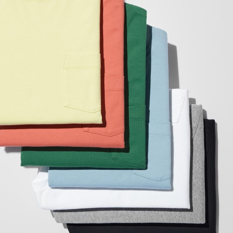 Green Uniqlo Oversized Pocket Crew Neck Half-sleeve Men T Shirts | 4200942