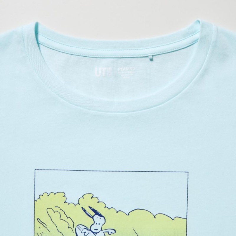 Green Uniqlo Peanuts Hawaii UT Short-Sleeve Women T Shirts | 6154447