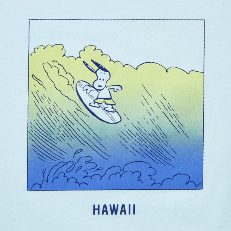 Green Uniqlo Peanuts Hawaii UT Short-Sleeve Women T Shirts | 6154447