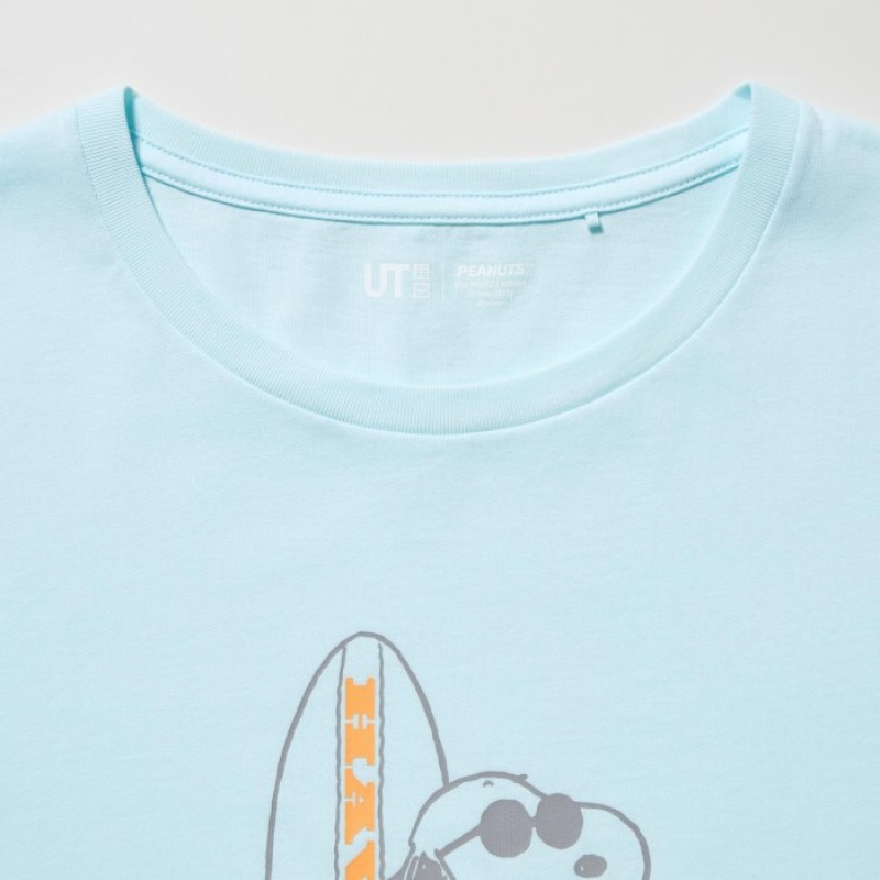 Green Uniqlo Peanuts Hawaii UT Short-Sleeve Women T Shirts | 1078345