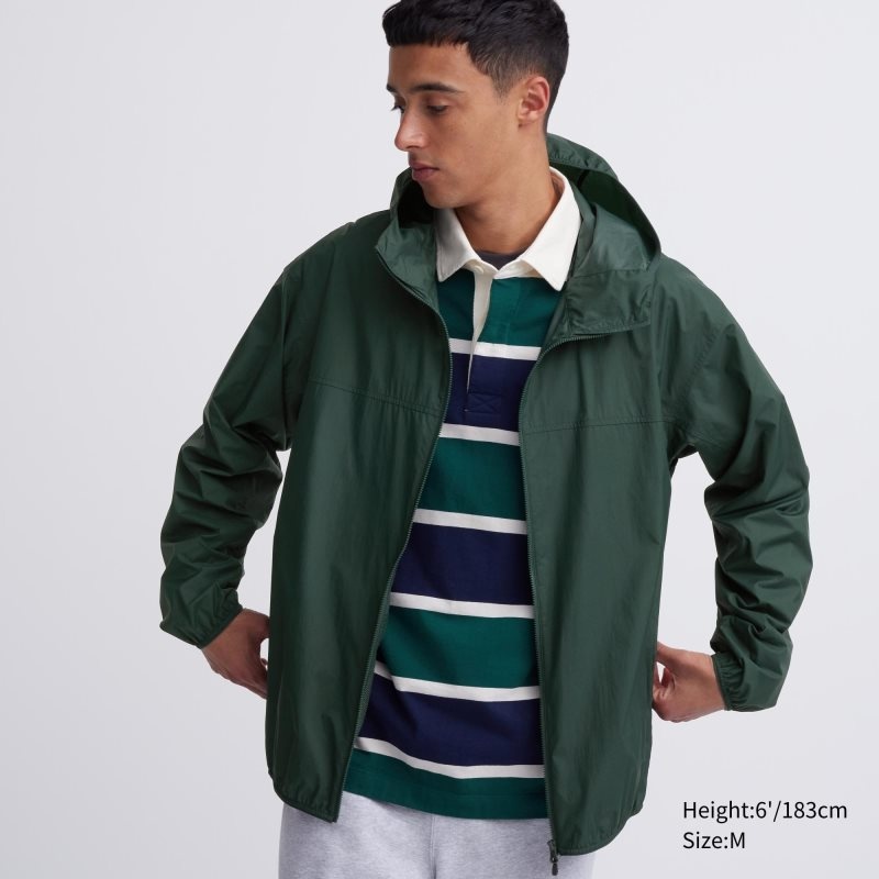 Green Uniqlo Pocketable Uv Protection 3d Cut Men Parka | 2800800