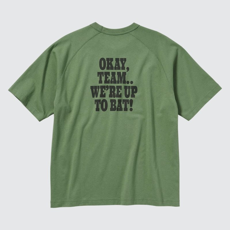Green Uniqlo Retro Peanuts Ut Oversized Short-sleeve Graphic Men T Shirts | 4983222