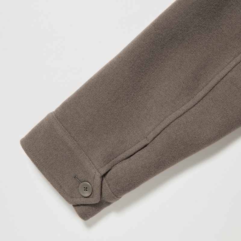 Green Uniqlo Single Collar Short Men Jackets | 7439229