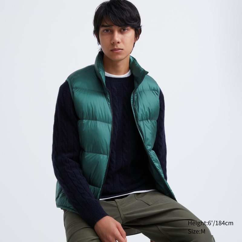 Green Uniqlo Ultra Light Down Men Vest | 9783834