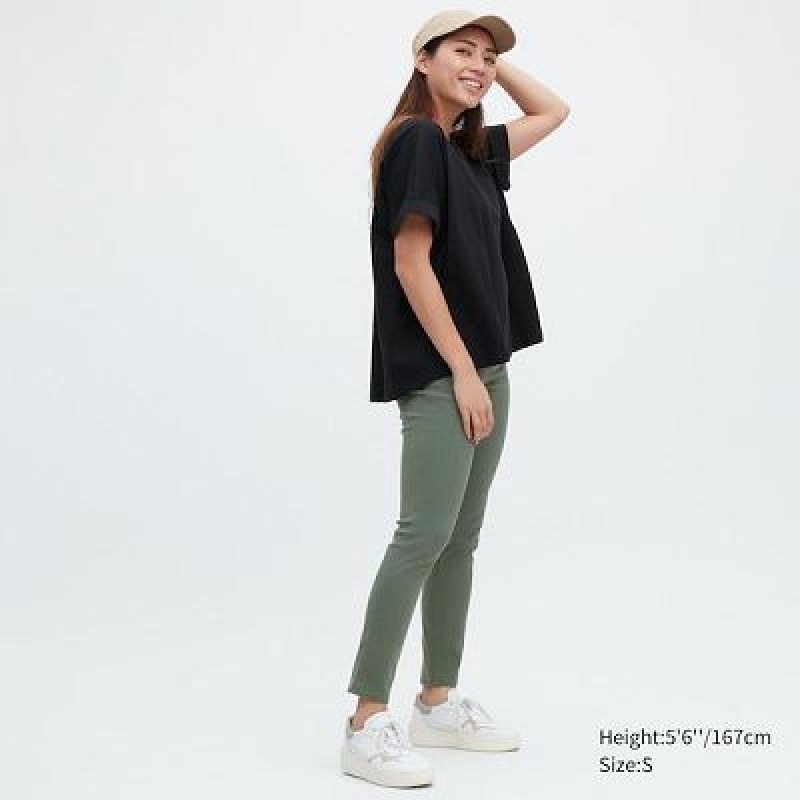 Green Uniqlo Ultra Stretch Women Leggings | 3154242