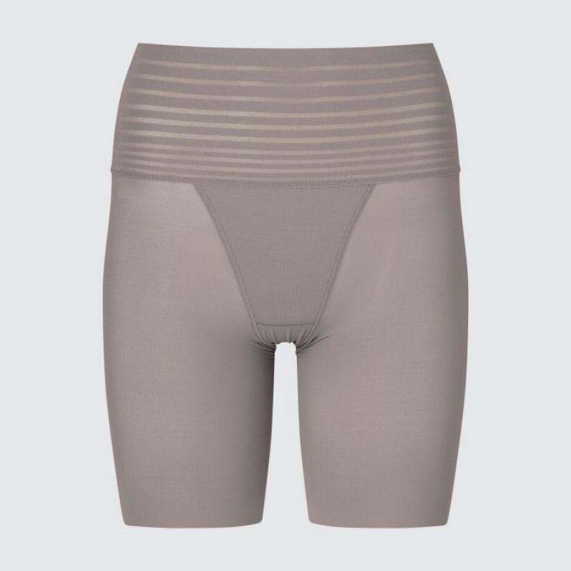 Grey Uniqlo AIRism Smooth Body Shaper Unlined Half Women Shorts | 480612