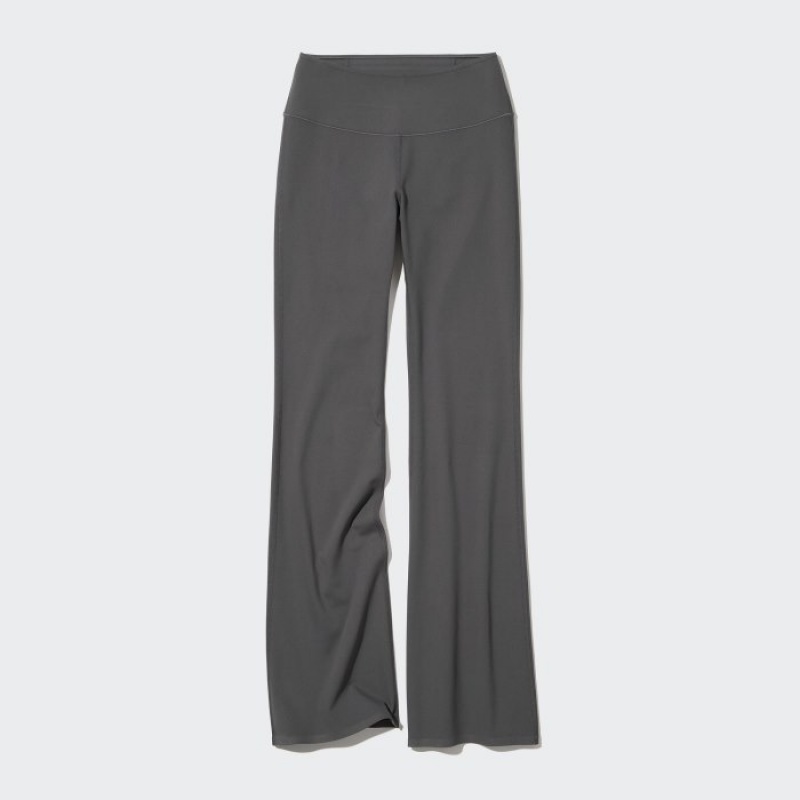 Grey Uniqlo AIRism Soft Flare Leggings Women Pants | 9594083
