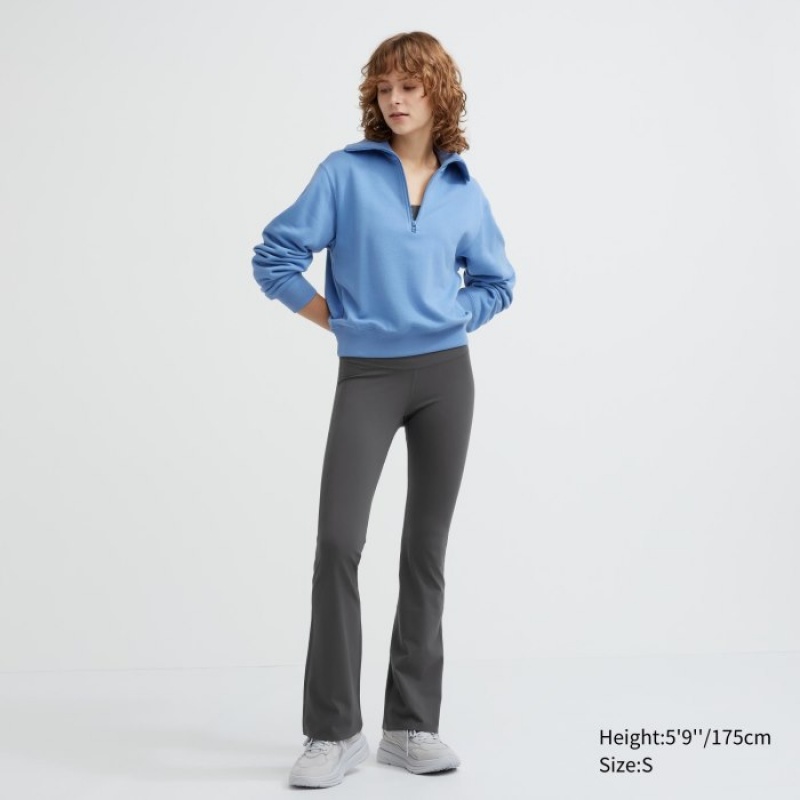 Grey Uniqlo AIRism Soft Flare Leggings Women Pants | 9594083
