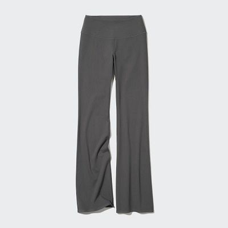 Grey Uniqlo AIRism Soft Flare Women Pants | 7162346