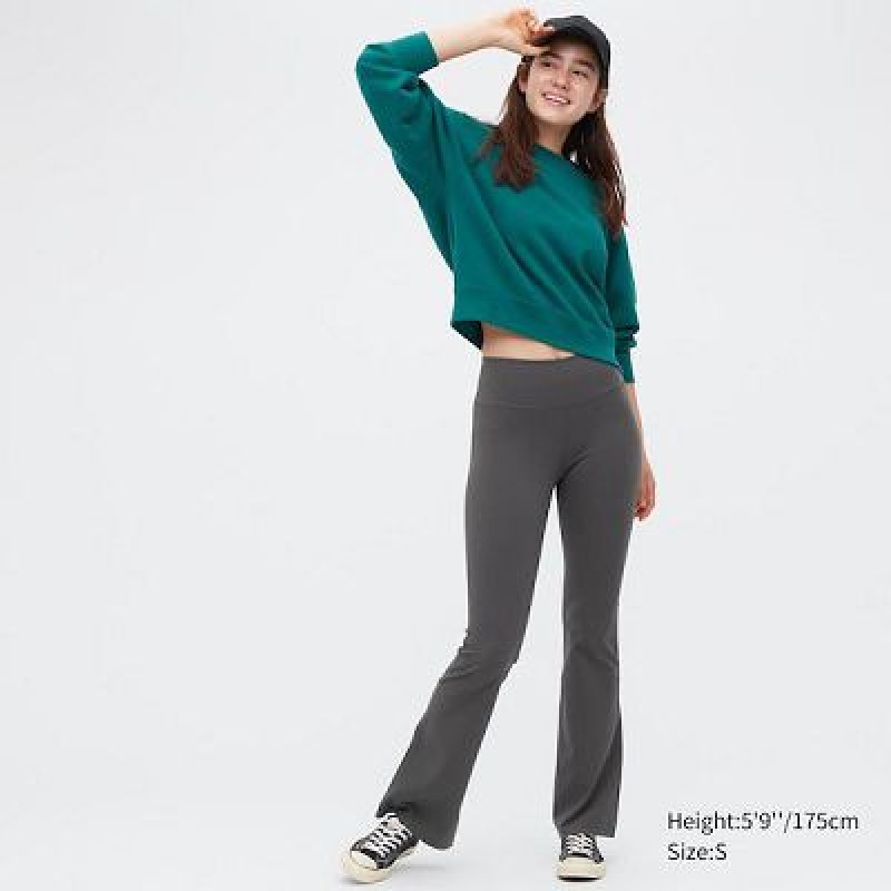 Grey Uniqlo AIRism Soft Flare Women Pants | 2630001