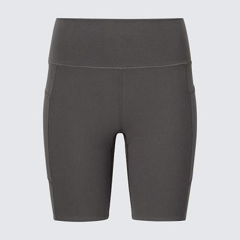 Grey Uniqlo AIRism Soft Pocket Biker Women Shorts | 3449574
