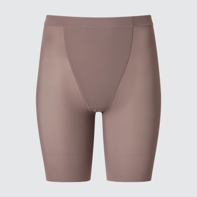 Grey Uniqlo AIRism Support Body Shaper Unlined Half Women Shorts | 1693341