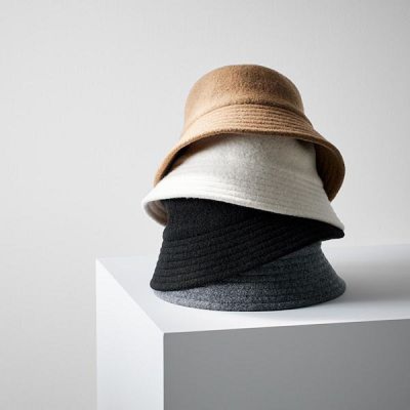 Grey Uniqlo Adjustable Wool Bucket Women Hats | 2155414