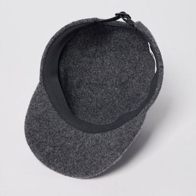 Grey Uniqlo Adjustable Wool Women Caps | 8486832