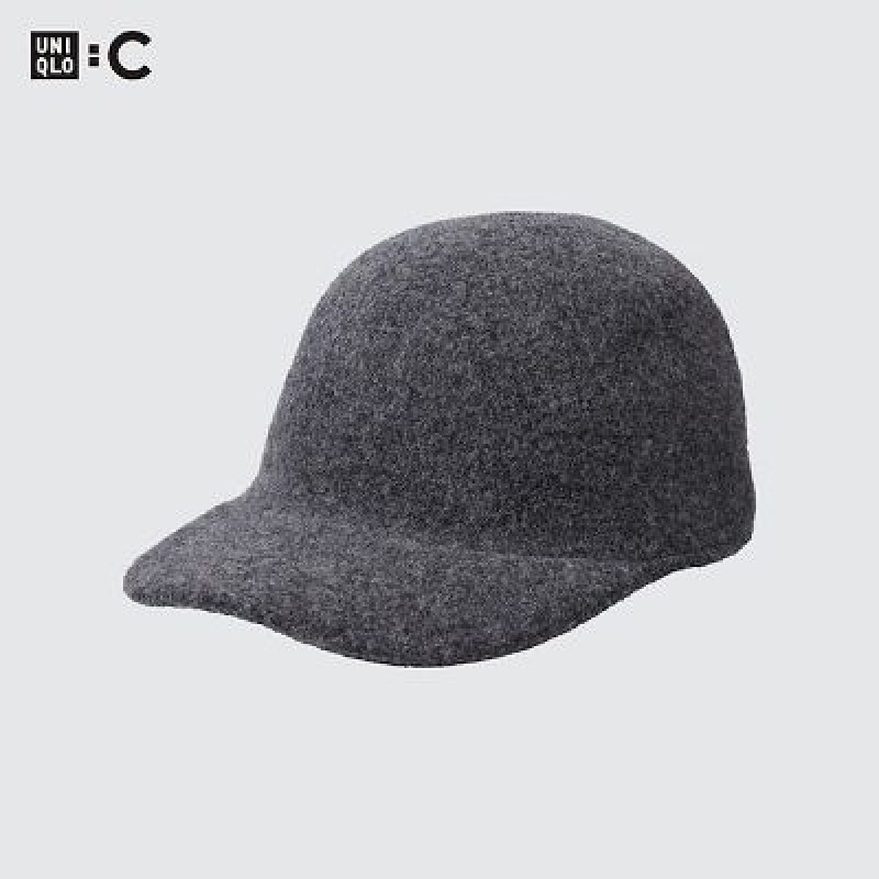 Grey Uniqlo Adjustable Wool Women Caps | 8486832