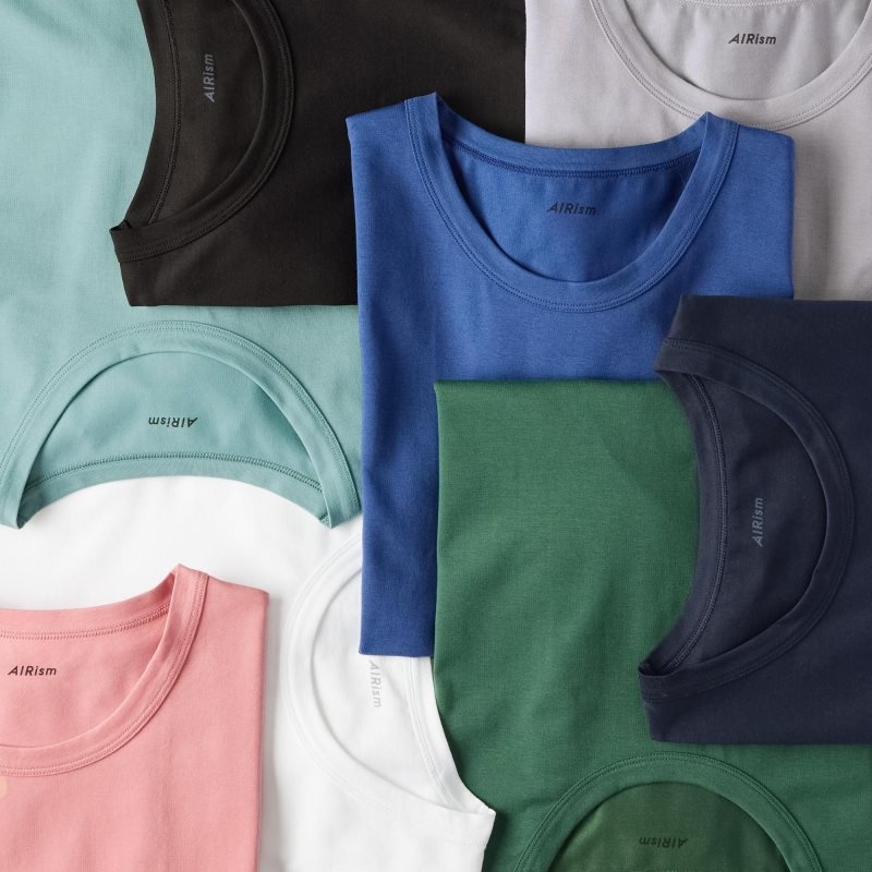 Grey Uniqlo Airism Cotton Crew Neck Men T Shirts | 8021546